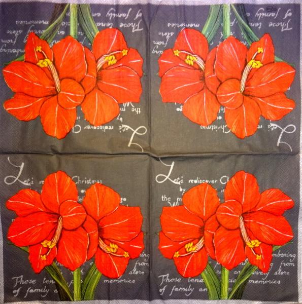 096 Lilies - 3-ply (silver)  - Ambiente